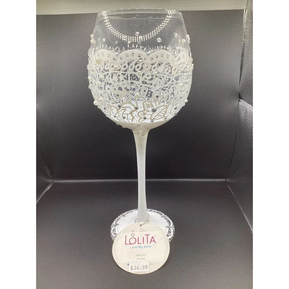 Lot Of 4 Lolita Wedding Wine Glasses-Bride Bachelorette Bridesmaid Mother Of Bri